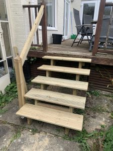 Finished decking steps 